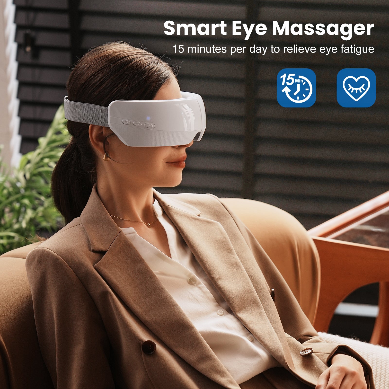 TOLOCO Eye Massager with Heat, Heated Eye Mask with Bluetooth Music for Migraines, Eye Massager for Relax and Improve Sleep, Reduce Eye Strain, Dark Circles, Dry Eyes, Birthday Gifts for Women/Men